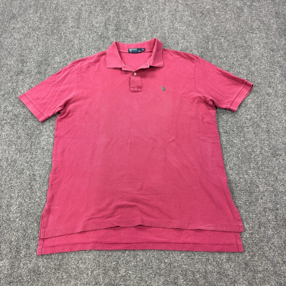 Vintage Polo Ralph Lauren Polo Shirt Mens XL Pink 100% Cotton Classic Fit Logo
